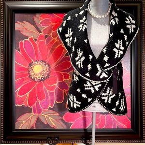 Striking Sweater Vest | B&W with satin ties 🎀